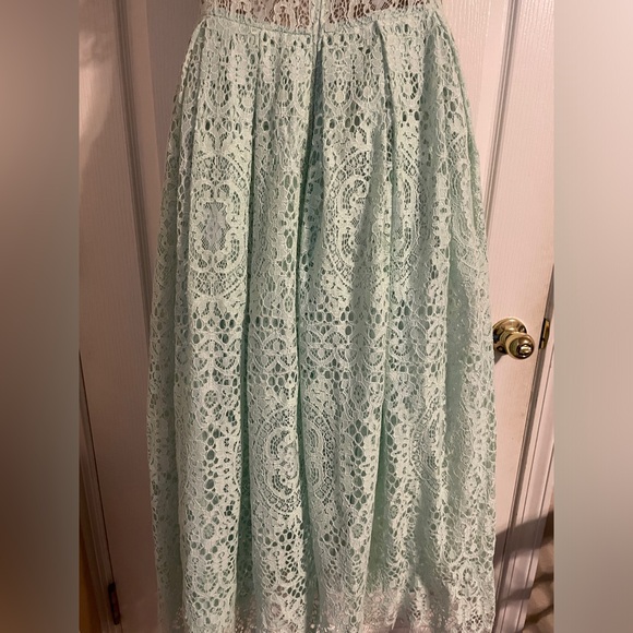 NWT ASOS Mint Green Beautiful Paisley Lace Formal Dress Sz 8 Bridesmaid Prom - Picture 6 of 11